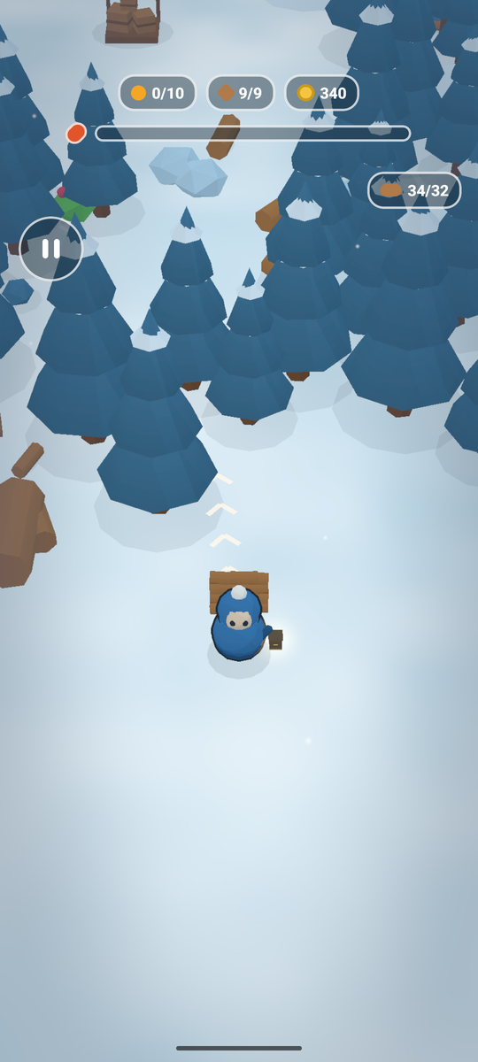 Running through the frozen forest